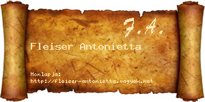 Fleiser Antonietta névjegykártya